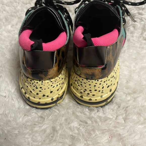 STEVE MADDEN Women's Cliff Trainers Sneakers Dot Wedges NeonMulti color SZ9M - Picture 4 of 10